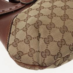 Pre Owned Gucci Signature Horsebit Monogram and Leather Hobo