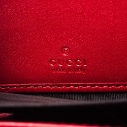 Gucci Red Leather GG Marmont Zip Around Wallet