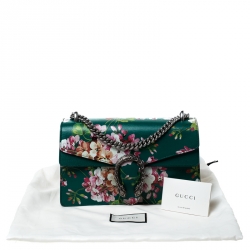 Gucci Green Leather Small Blooms Dionysus Shoulder Bag