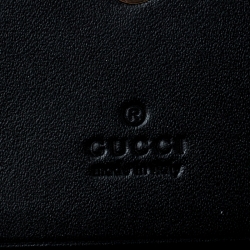 Pre Owned Gucci Black Guccissima Leather Bow Bifold Wallet