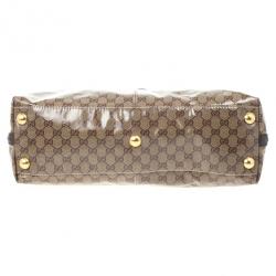 Pre Owned Gucci GG Babouska Crystal Leather Flap Satchel