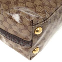 Pre Owned Gucci GG Babouska Crystal Leather Flap Satchel