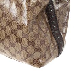 Pre Owned Gucci GG Babouska Crystal Leather Flap Satchel