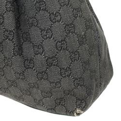Pre Owned Gucci Denim Bag With Wooden Bamboo