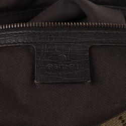 Pre Owned Gucci Navy Beige GG Canvas Medium Horsebit Hobo 