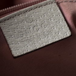 Pre Owned Gucci Pink/Cream GG Canvas and Leather Abbey D Ring Hobo