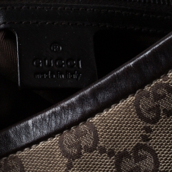 Pre Owned Gucci Beige/Brown GG Canvas and Leather Hobo 