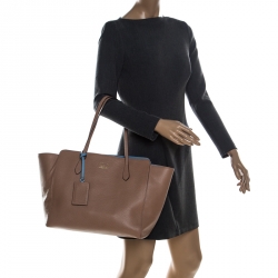 Pre Owned حقيبة يد غوتشي شوبر سوينغ كبيرة جلد بيج