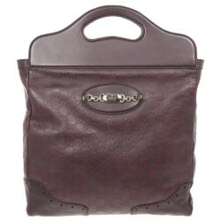 Pre Owned Gucci Guccissima Brown Oversized Clutch