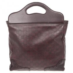 Pre Owned Gucci Guccissima Brown Oversized Clutch