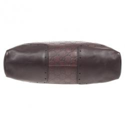 Pre Owned Gucci Guccissima Brown Oversized Clutch