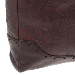 Pre Owned Gucci Guccissima Brown Oversized Clutch