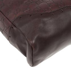 Pre Owned Gucci Guccissima Brown Oversized Clutch