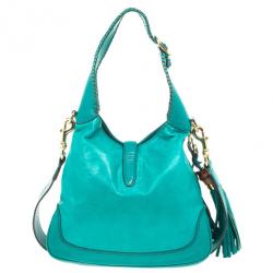 مملوكة مسبقًا Gucci Turquoise Leather New Jackie Medium Hobo Bag