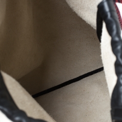 Pre Owned Gucci Cream Drawstring Print Leather Backpack