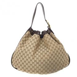 Pre Owned Gucci Monogram GG ‘Interlocking Icon’ Drawstring Shoulder Bag