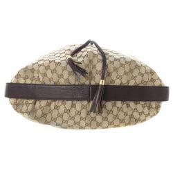 Pre Owned Gucci Monogram GG ‘Interlocking Icon’ Drawstring Shoulder Bag