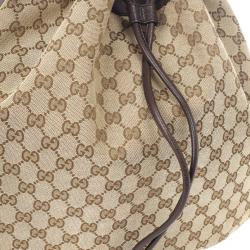 Pre Owned Gucci Monogram GG ‘Interlocking Icon’ Drawstring Shoulder Bag