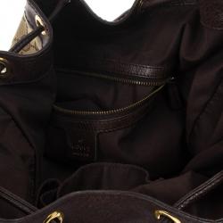 Pre Owned Gucci Monogram GG ‘Interlocking Icon’ Drawstring Shoulder Bag