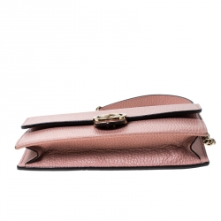 Gucci Nude Pink Leather Interlocking G Wallet On Chain