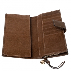 Gucci Beige/Brown GG Canvas and Leather Continental Wallet