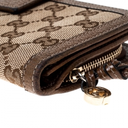 Gucci Beige/Brown GG Canvas and Leather Continental Wallet