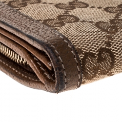 Gucci Beige/Brown GG Canvas and Leather Continental Wallet