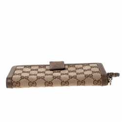 Gucci Beige/Brown GG Canvas and Leather Continental Wallet