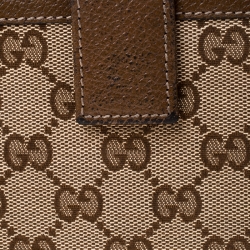 Gucci Beige/Brown GG Canvas and Leather Continental Wallet