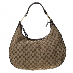 Pre Owned حقيبة غوتشي بيلهام كانفاس GG بيج/إيبوني متوسطة