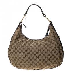 Pre Owned حقيبة غوتشي بيلهام كانفاس GG بيج/إيبوني متوسطة