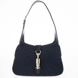 Pre Owned Gucci Black Monogram Mini Piston Shoulder Bag