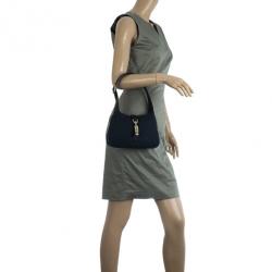 Pre Owned Gucci Black Monogram Mini Piston Shoulder Bag