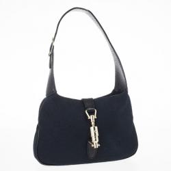 Pre Owned Gucci Black Monogram Mini Piston Shoulder Bag