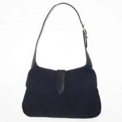 Pre Owned Gucci Black Monogram Mini Piston Shoulder Bag