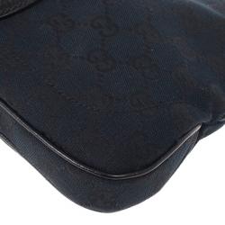 Pre Owned Gucci Black Monogram Mini Piston Shoulder Bag