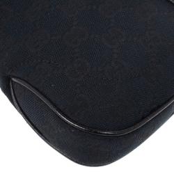 Pre Owned Gucci Black Monogram Mini Piston Shoulder Bag