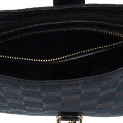 Pre Owned Gucci Black Monogram Mini Piston Shoulder Bag