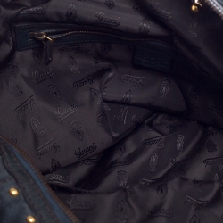 مملوكة مسبقًا Gucci Dark Green Suede and Leather Large Babouska Indy Boston Bag