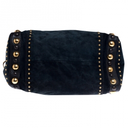 مملوكة مسبقًا Gucci Dark Green Suede and Leather Large Babouska Indy Boston Bag