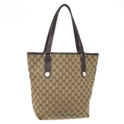 Pre Owned Gucci Beige GG Denim Canvas Bucket Tote