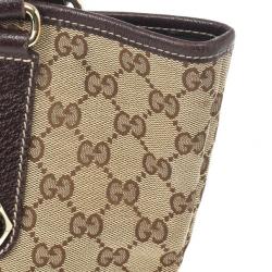 Pre Owned Gucci Beige GG Denim Canvas Bucket Tote