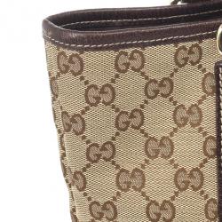 Pre Owned Gucci Beige GG Denim Canvas Bucket Tote