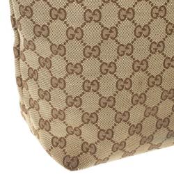 Pre Owned Gucci Beige GG Denim Canvas Bucket Tote