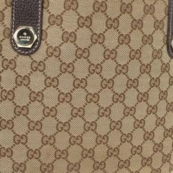 Pre Owned Gucci Beige GG Denim Canvas Bucket Tote