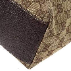 Pre Owned Gucci Beige GG Denim Canvas Bucket Tote