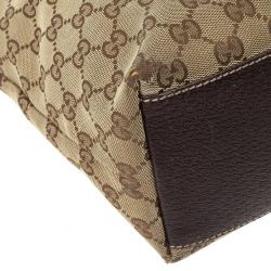 Pre Owned Gucci Beige GG Denim Canvas Bucket Tote