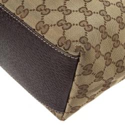 Pre Owned Gucci Beige GG Denim Canvas Bucket Tote