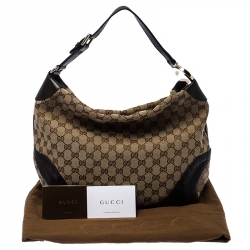 Pre Owned Gucci Beige/Brown GG Canvas and Leather Medium Charlotte Hobo