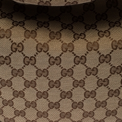 Pre Owned Gucci Beige/Brown GG Canvas and Leather Medium Charlotte Hobo